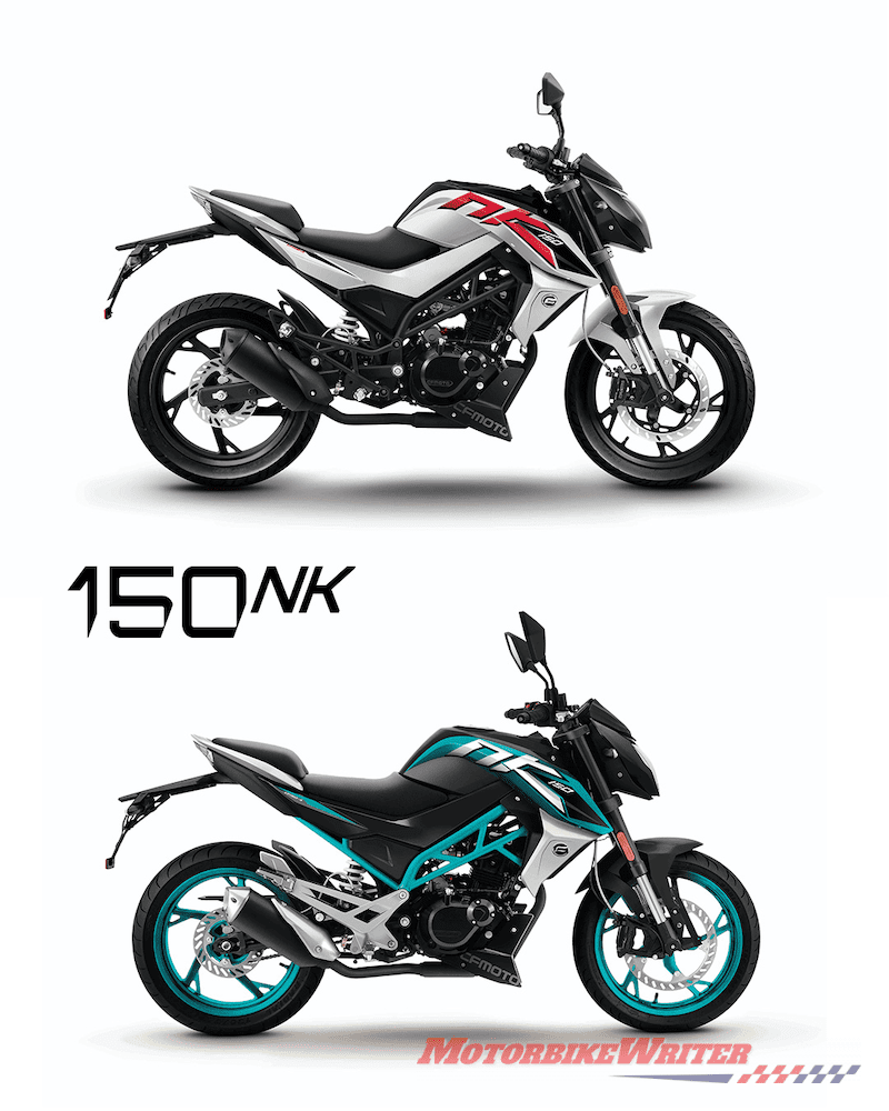 new colour schemes for 2020 across its motorcycle range. CFMOTO 150NK, 300NK ABS and popular 650NK ABS are now available in following colour combos.