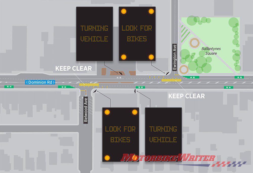 dominion Rd smart signs motorcycle safety