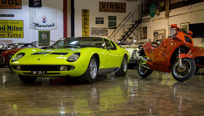 Lamborghini Miura and Design 90 bike