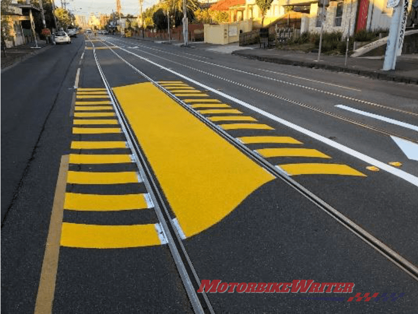 Fitzroy tram markings with OmniGrip slippery