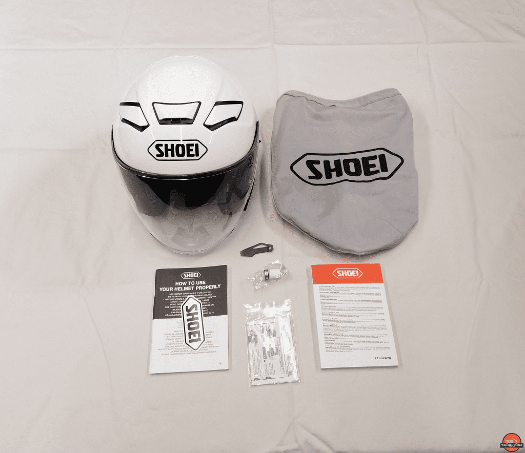 Shoei J-Cruise II, everything packed in the helmet box