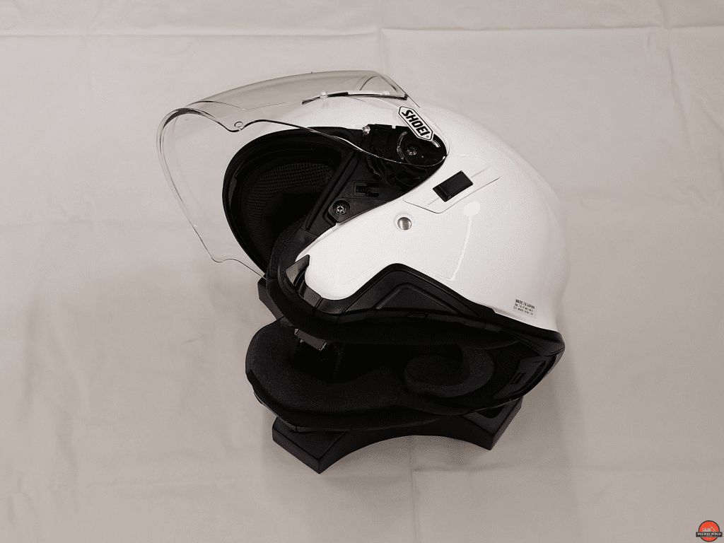 Shoei J-Cruise II, sunvisor and faceshield sequence, 1 of 3