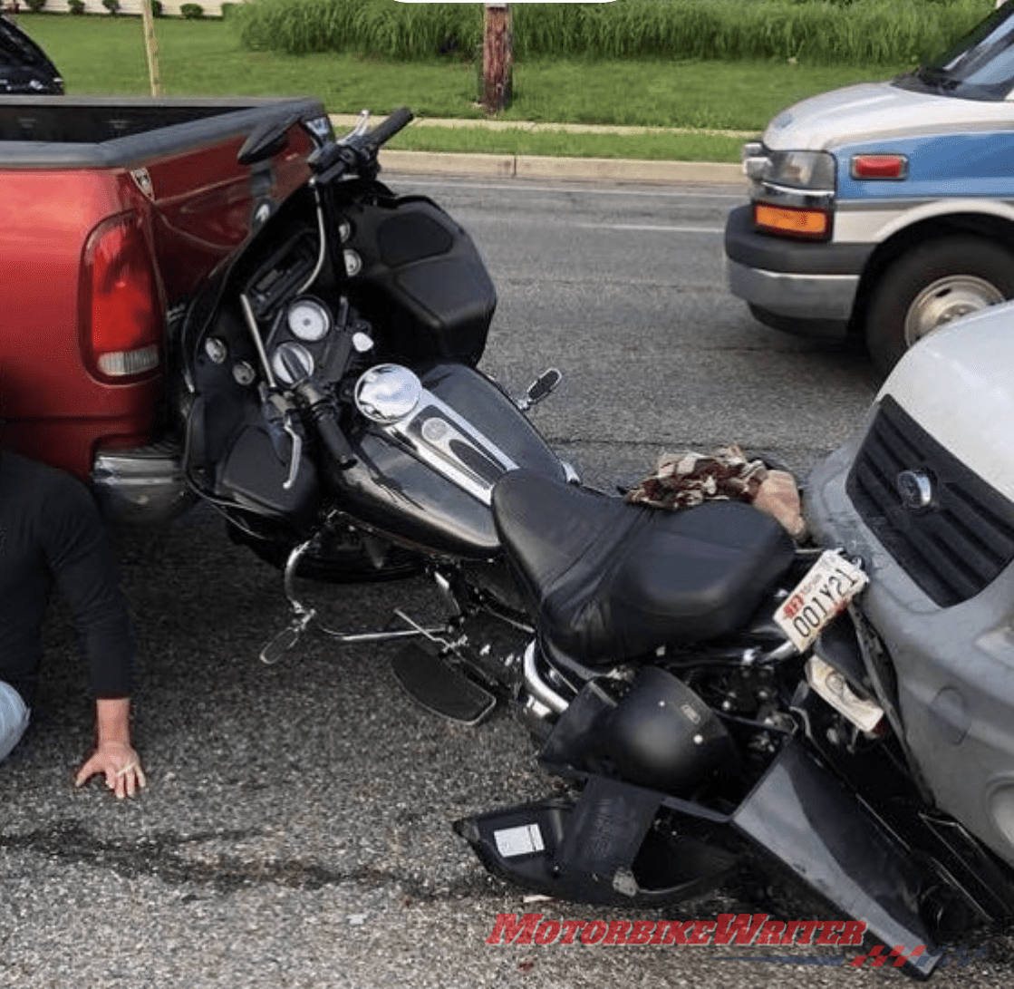 motorcycle accident with helmet