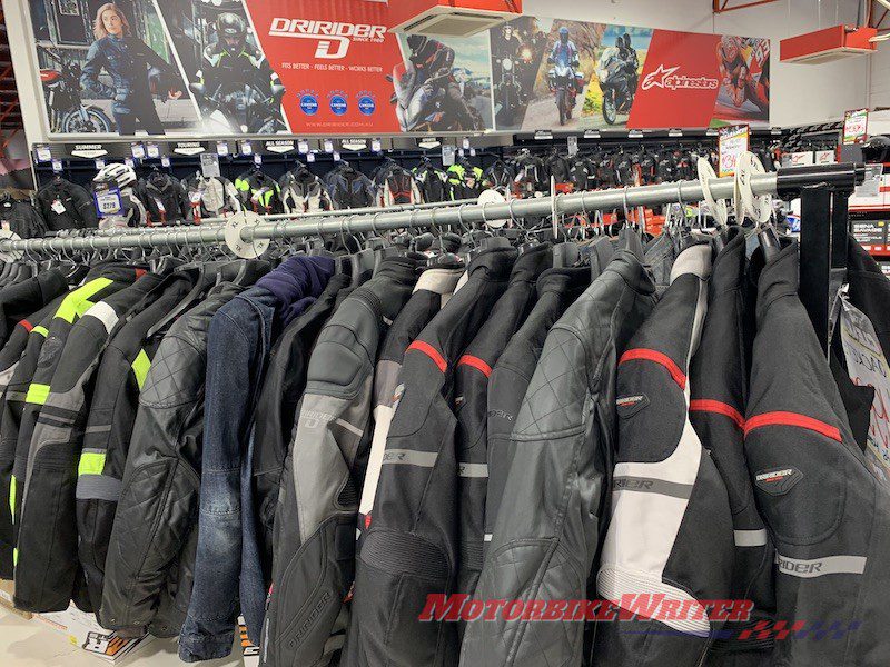 Motorcycle dealership sale accessories jeans helmets jackets clothing standard