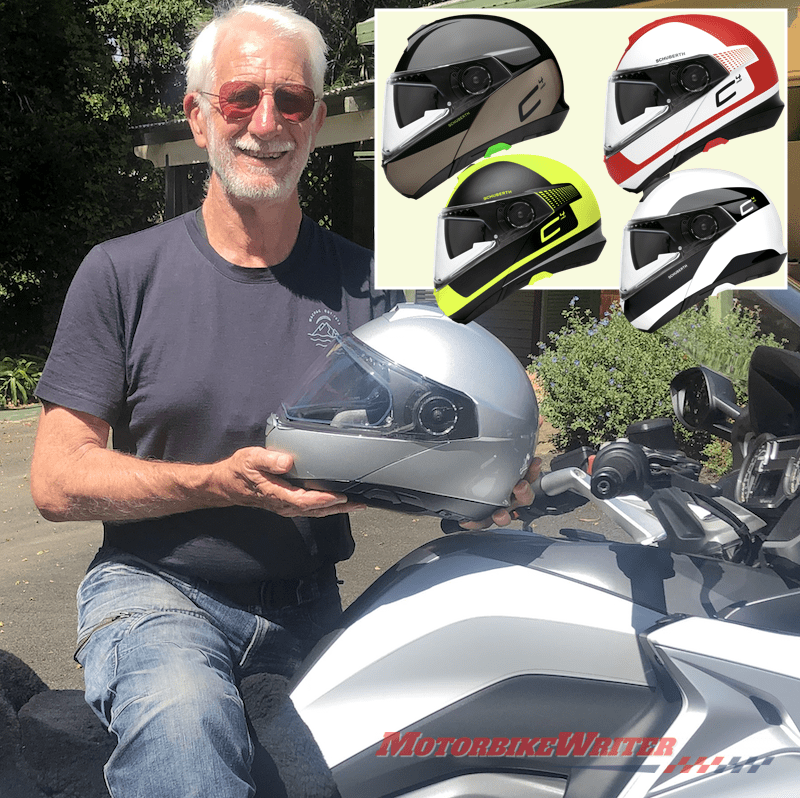 John Eacott with his new Schuberth C4 Pro helmet