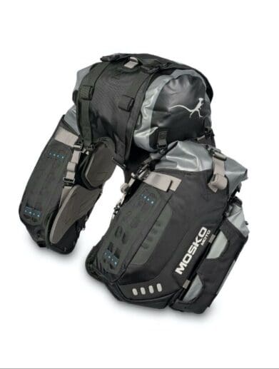 the Mosko Moto Reckless 80L v3.0 Revolver Luggage