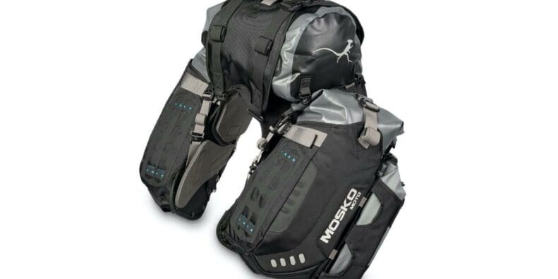 the Mosko Moto Reckless 80L v3.0 Revolver Luggage