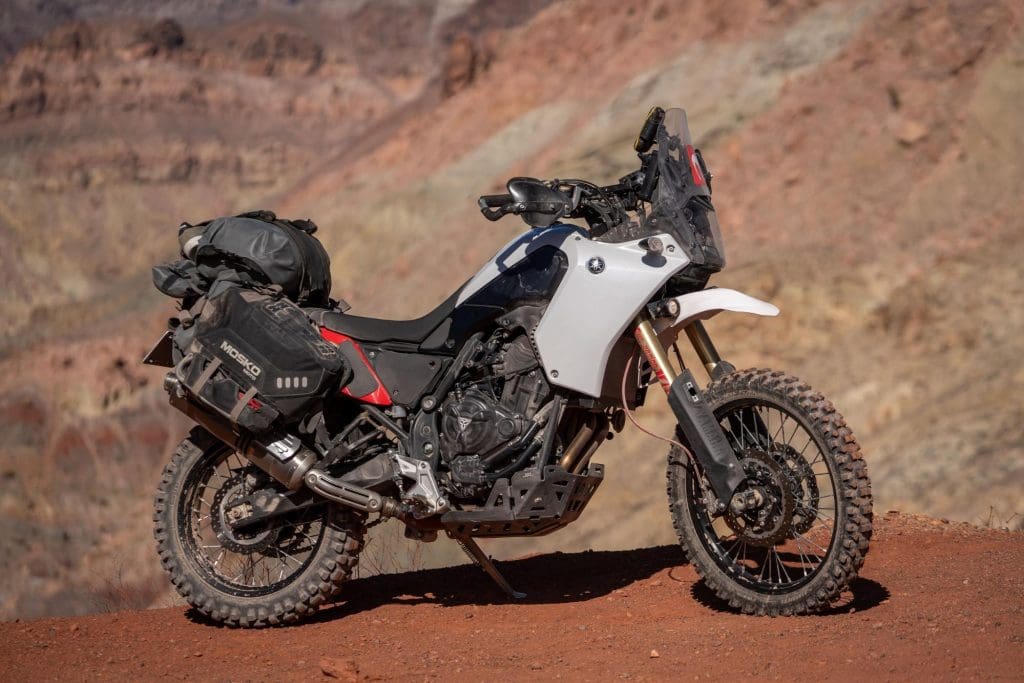 The Mosko Moto Reckless 80 L v3.0 Revolverw Luggage System on a Yamaha Tenere 700