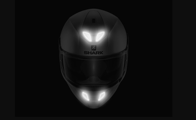 Shark Skwal 2 Sykes LED Lights KWA Motorcycle Helmet Black White FREE DARK VISOR