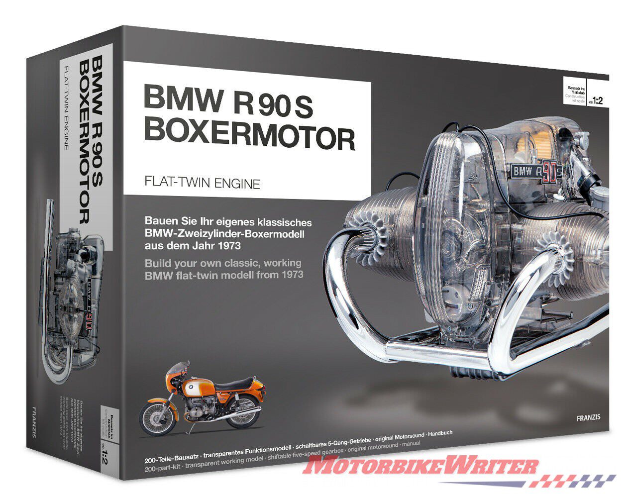 BMW R 90 S Flat twin Airhead boxer Engine scale Model