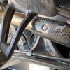 Carbon fiber heat shield on The Dobermann Performance Slip-On Exhaust.