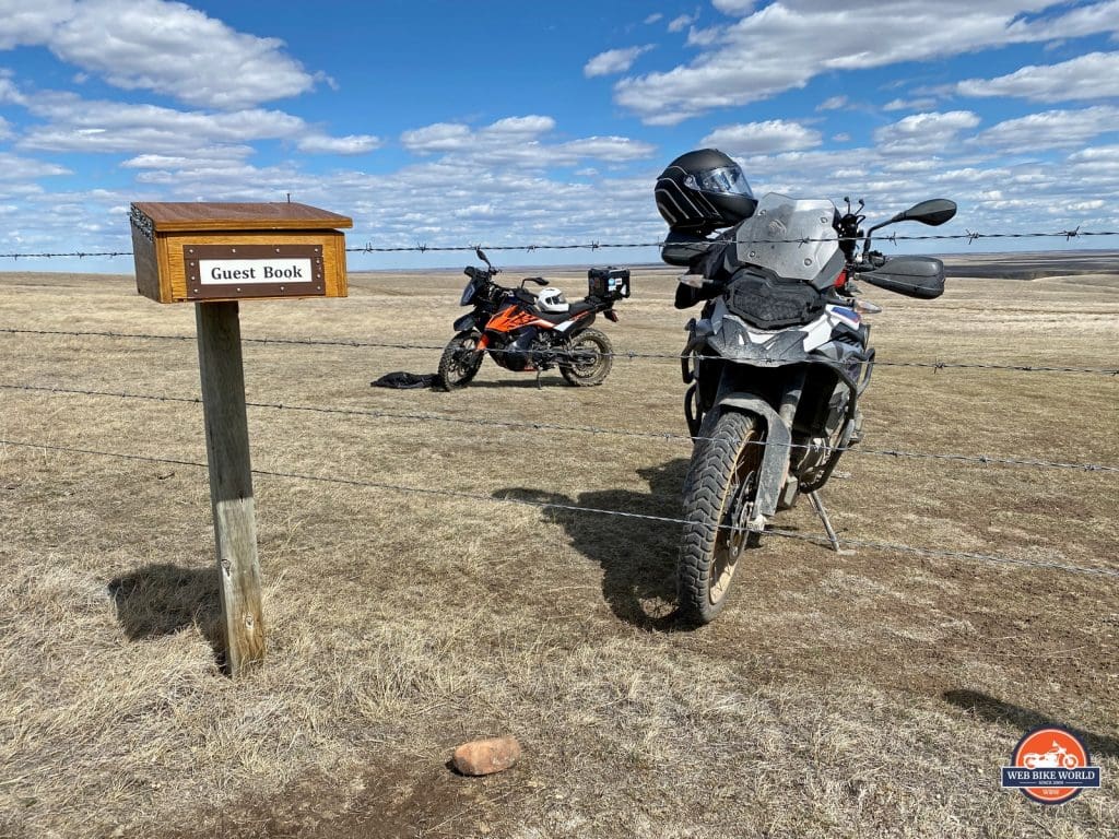 Out riding off road on a KTM 790 Adventure and BMW F850GS.