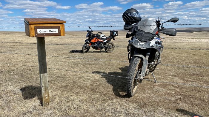 Out riding off road on a KTM 790 Adventure and BMW F850GS.
