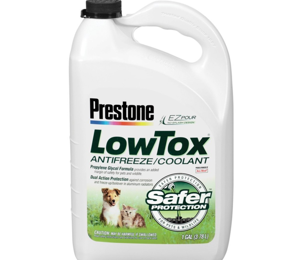 Prestone Low Tox Coolant.