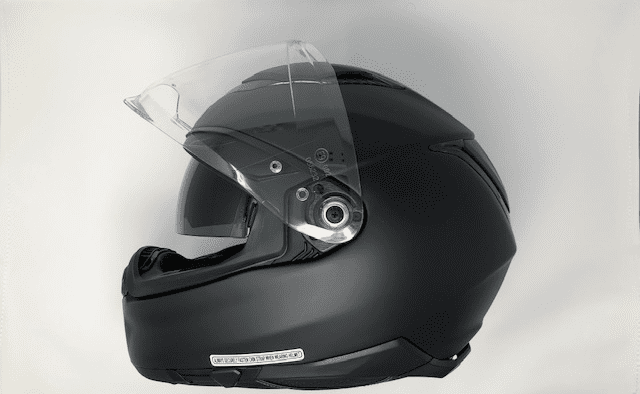 HJC F70 side view sun visor down