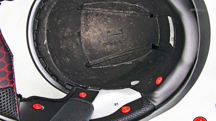 The Sedici Strada II helmet interior EPS foam. The Sedici Strada II helmet interior EPS foam.