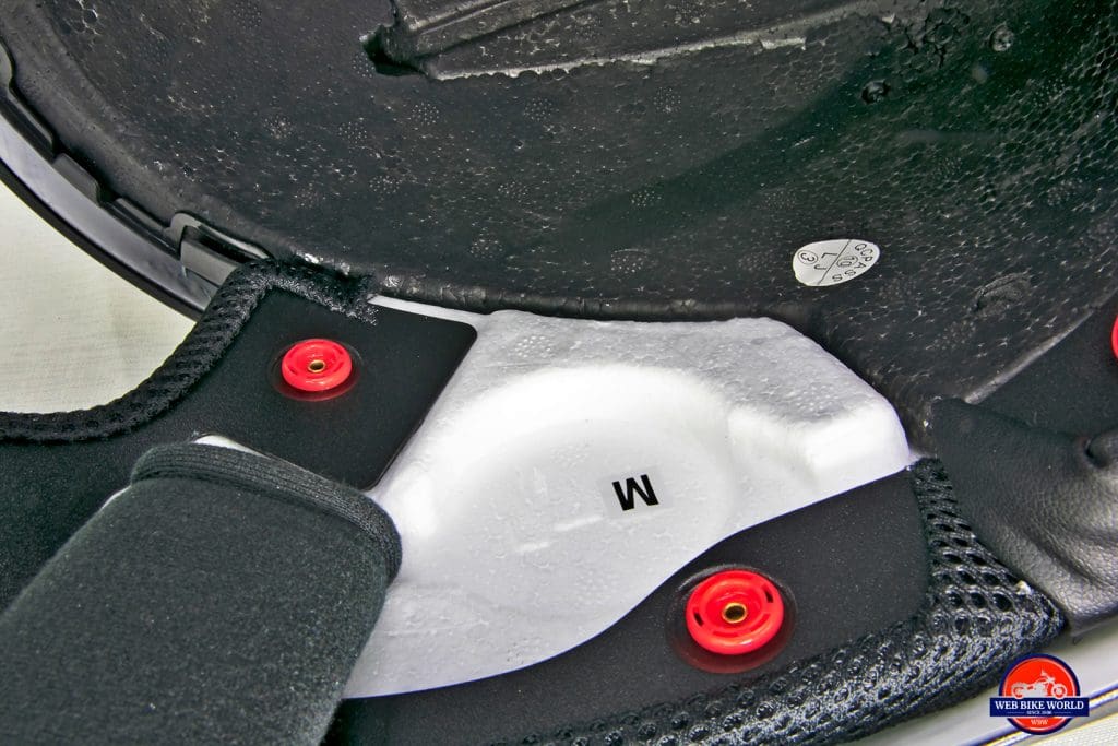 The Sedici Strada II helmet speaker pockets.