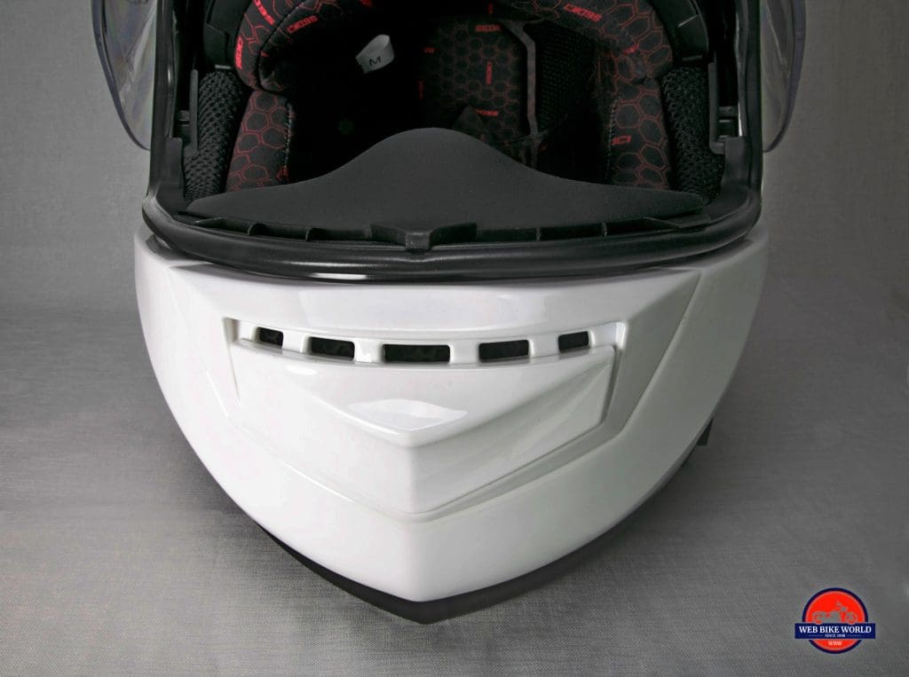 The Sedici Strada II helmet chin vent.