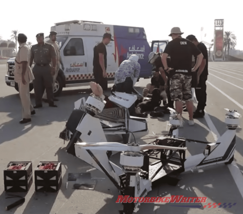 Hoverbike crash