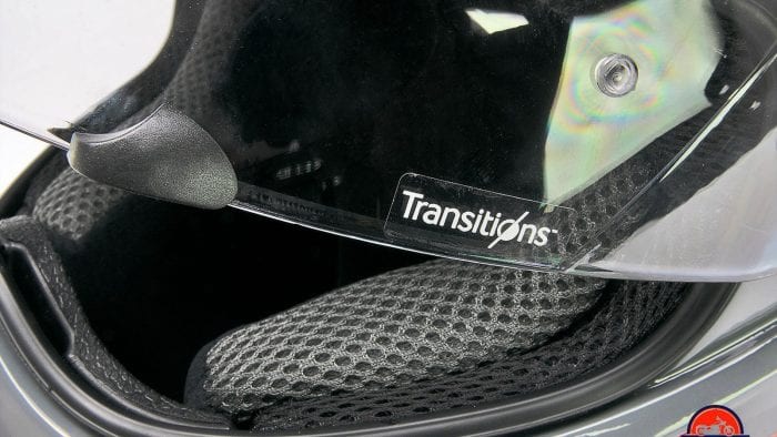 The Klim Krios Pro Transitions visor. The Klim Krios Pro Transitions visor.