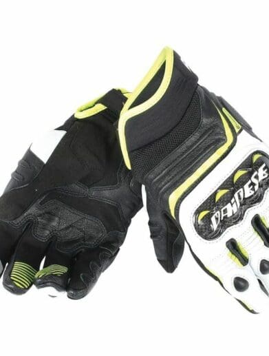 dainese carbon d1 short gloves yellow