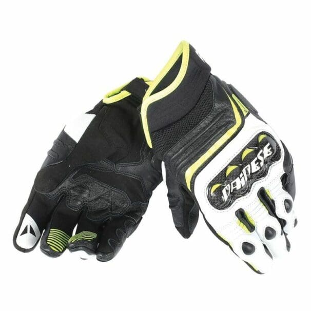 dainese carbon d1 short gloves yellow