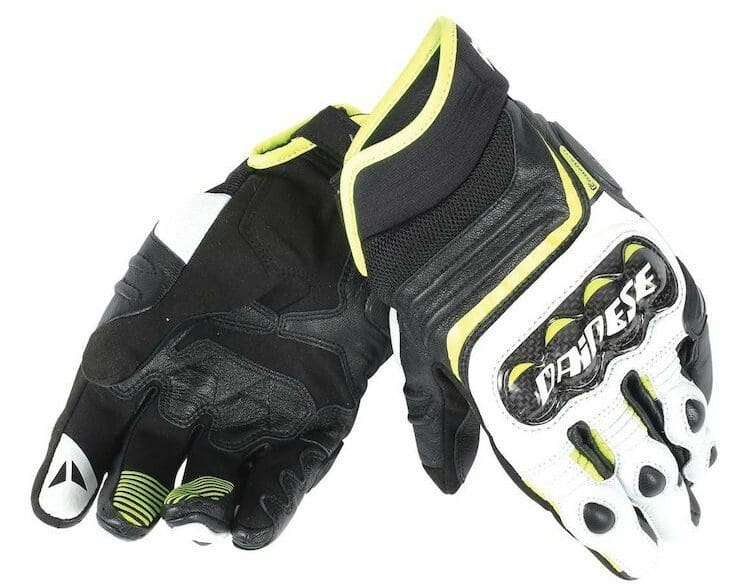 dainese carbon d1 short gloves yellow