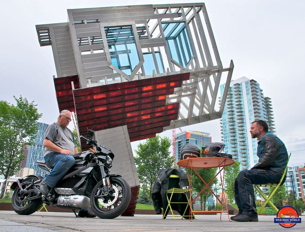 Greg and I with the LiveWire in downtown Calgary.