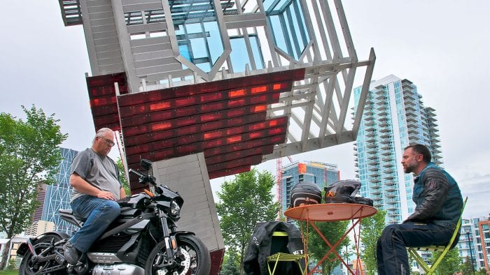Greg and I with the LiveWire in downtown Calgary. Greg and I with the LiveWire in downtown Calgary.