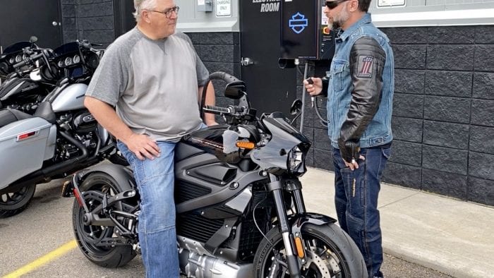 Greg and I checking out the LiveWire. Greg and I checking out the LiveWire.