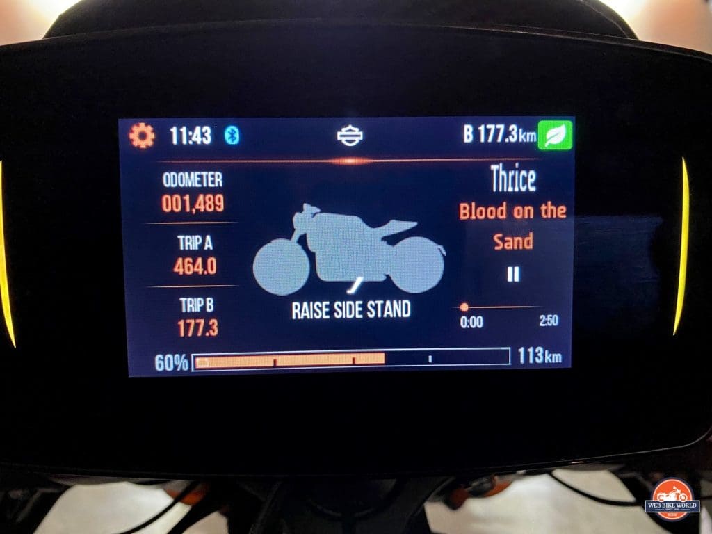 The dash of the Harley Davidson LIveWire.