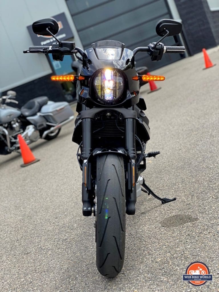 The 2020 Harley Davidson Livewire front end