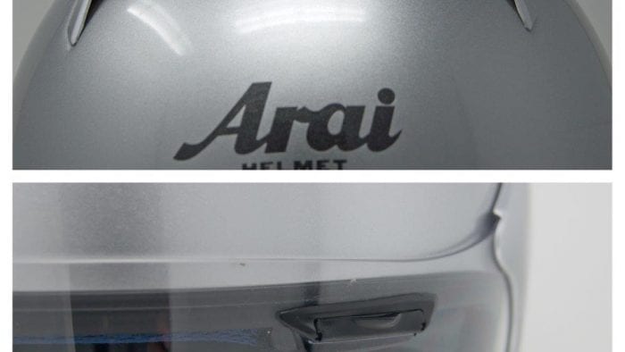 Top-mounted and brow vent on Arai XC helmet