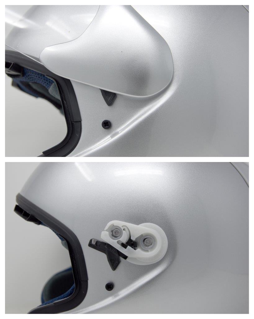 Visor clips on Arai XC helmet