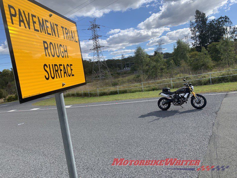 Road surface trial shreds tyres and riders