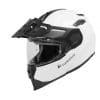 Black and white Touratech Aventuro Traveller helmet.