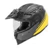 Black and yellow Touratech Aventuro Traveller helmet.