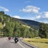 Motorcycles riding in British Columbia near Sparwood.