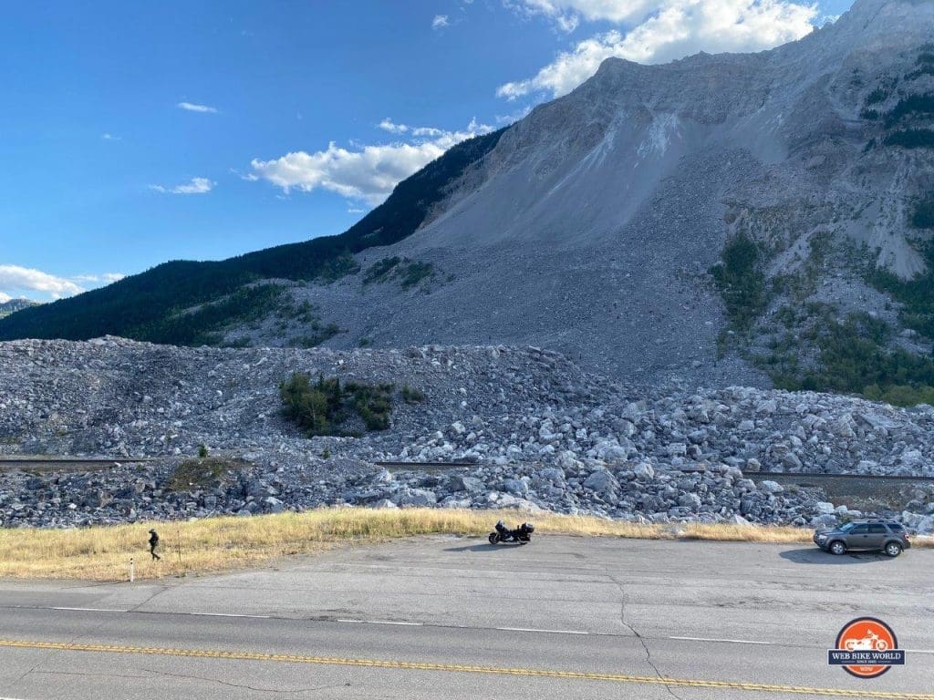 Frank Slide British Columbia with Turtle Mountain in the background.