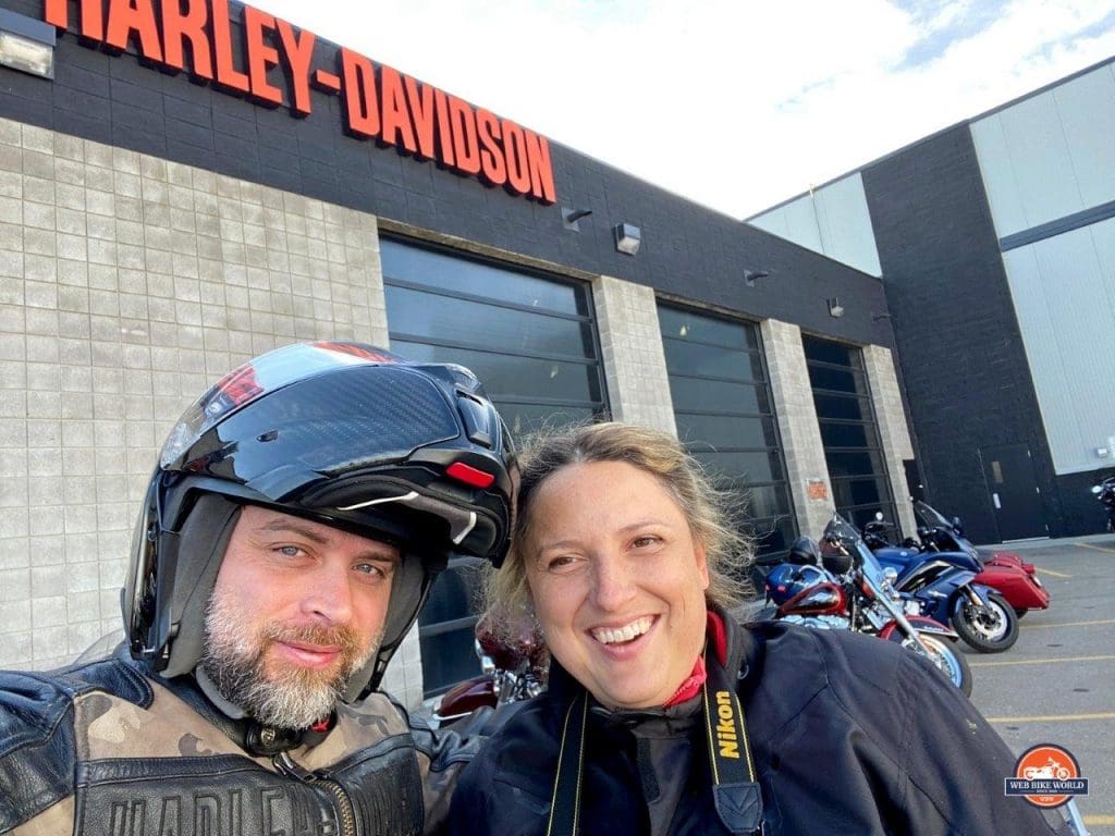 Jim and Jenna Pruner at Calgary Harley Davidson.
