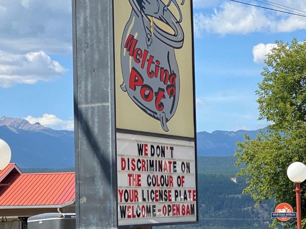 A welcome sign in Radium, British Columbia.