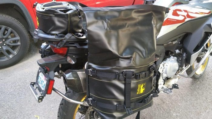 Wolfman Expedition Saddle Bag mounted on motorcycle Wolfman Expedition Saddle Bag mounted on motorcycle