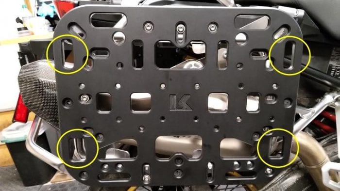 G-hook mounting points on Kriega OS-platform kit G-hook mounting points on Kriega OS-platform kit
