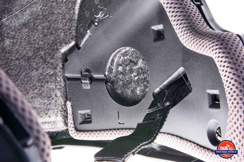 Speaker pockets inside the Touratech Aventuro Traveller Carbon