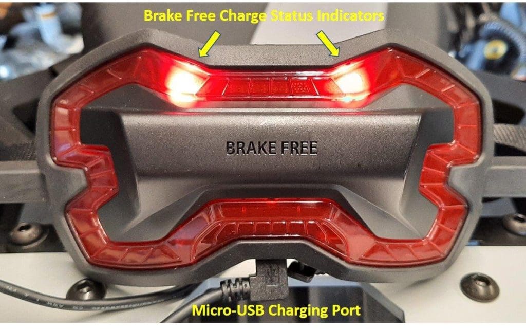 Brake Free Wireless Helmet Light charging indicators