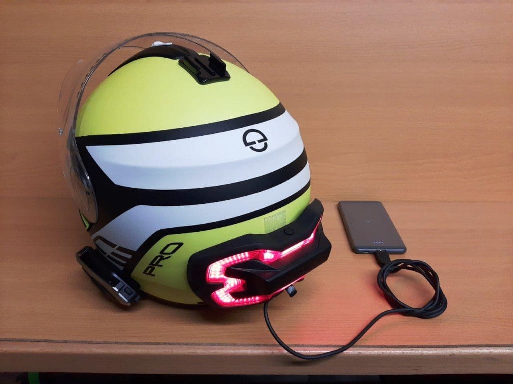 Brake Free Wireless Helmet Light connected to smartphone