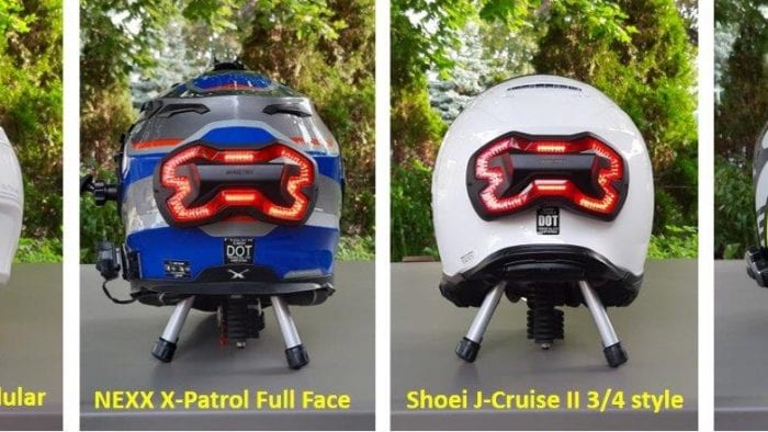 Brake Free Wireless Helmet Light mounted on various helmets Brake Free Wireless Helmet Light mounted on various helmets