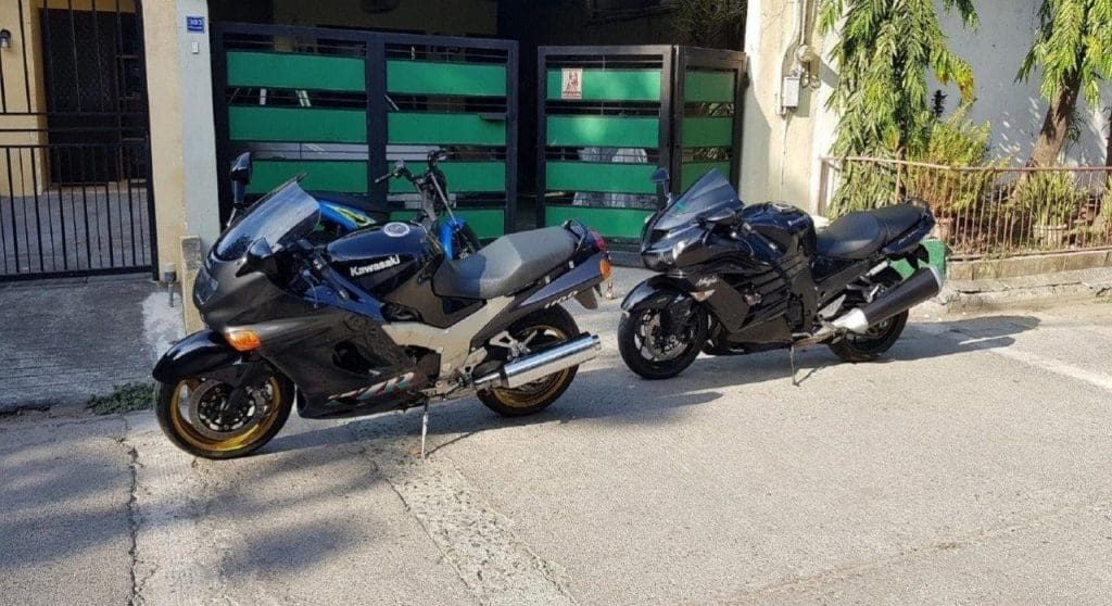 Kawasaki ZZR 1100 and a ZX-14R