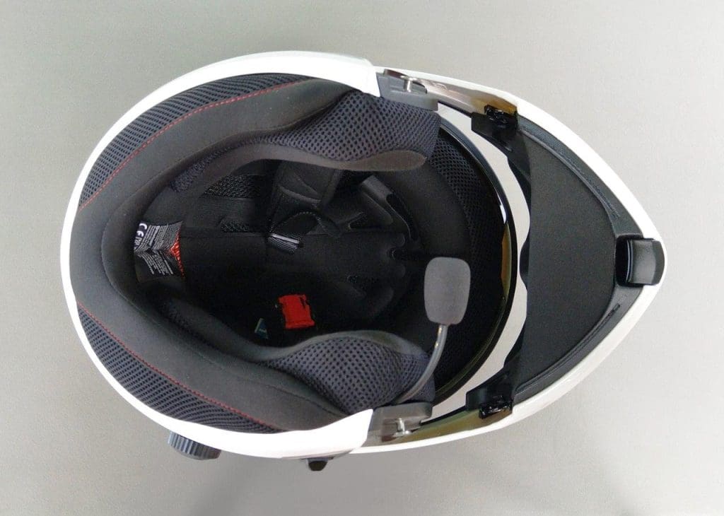 Bottom view of Sena Outrush Modular Helmet