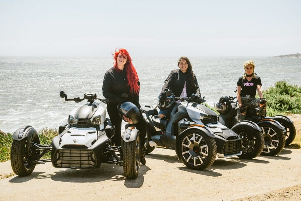 three women enjoy can-am powerports machines